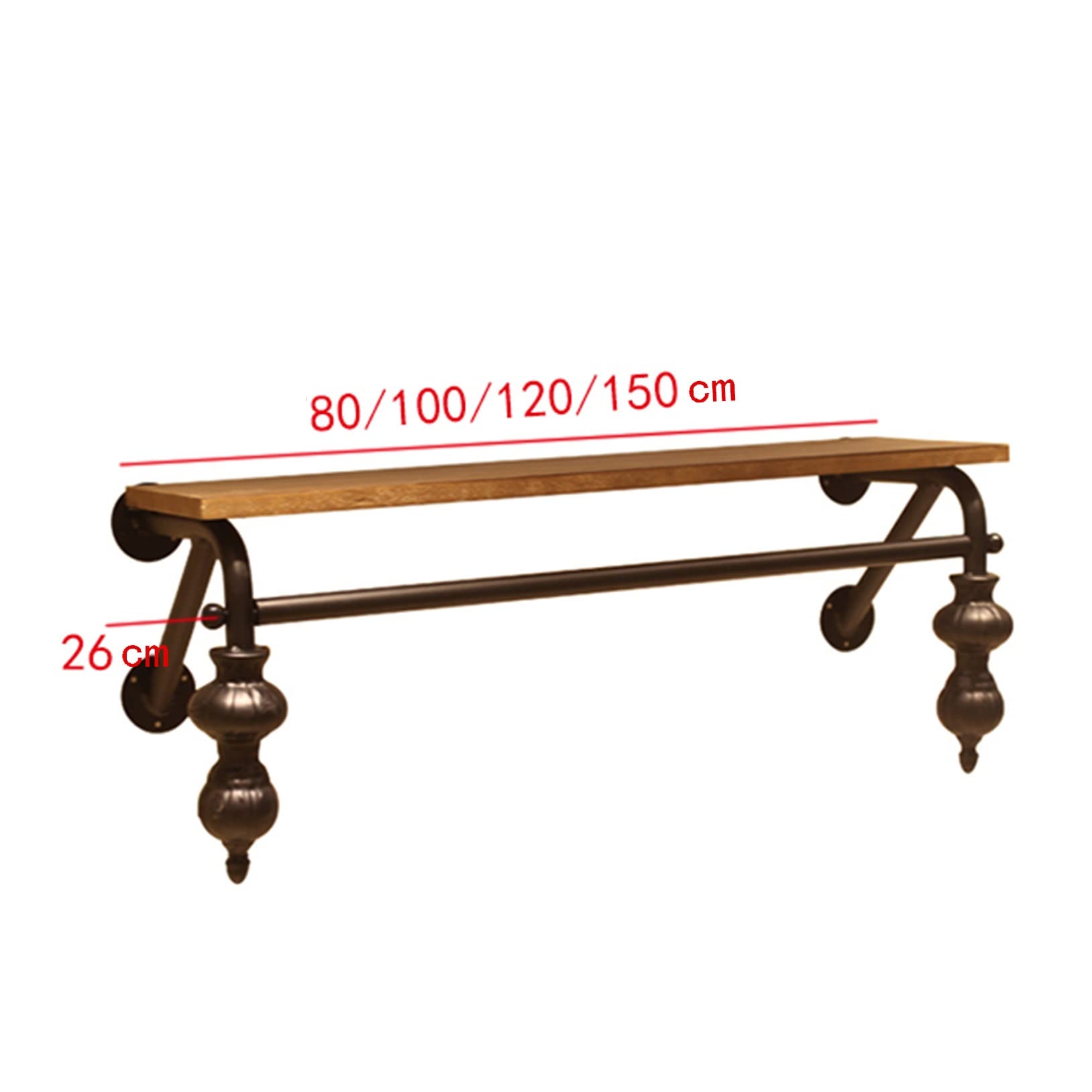 Appendiabiti A Muro Beaudreaul Con Ripiano – Stile Industriale In Ferro E Legno, 3 Ganci, Portata 25 Kg, Per Corridoio E Cucina