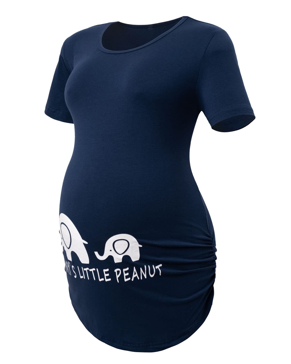 PROMOTED TO BIG SISTERMaternity Shirts Short Sleeve Women's Maternity Tops Funny Pregnancy Ruched Sides Casual Shirt