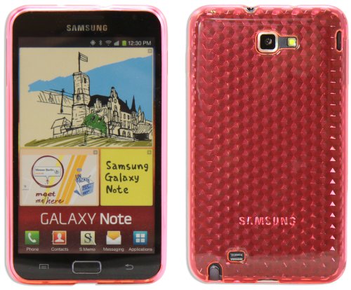 Luxburg® Diamond Design Funda Protectora para Samsung Galaxy Note GT-N7000 en Color Rojo rubí, Estuche Carcasa de TPU Silikon Cover