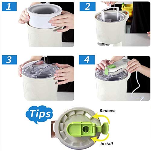 fikujap Eismaschine, Haus DIY Küche Automatische Mini-Frucht-Soft-Servier-Eiscreme-Maschine, gesunde, einfacher Push… – Bild 7