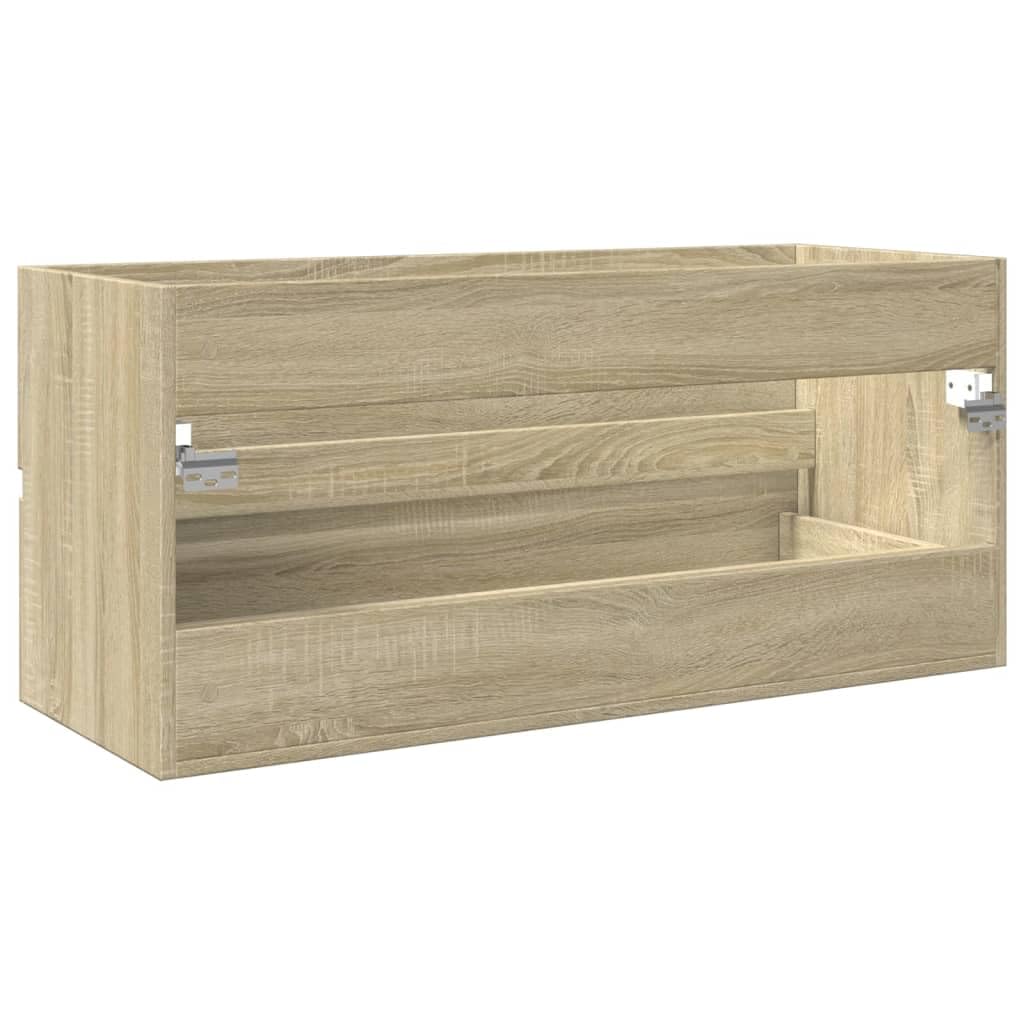 Mobile Lavabo Bagno Rovere Sonoma 100x38,5x45 cm in Truciolato,Mobile Bagno,Armadietto Bagno,Mobiletto da Bagno,Mobile Sottolavabo Bagno-849639