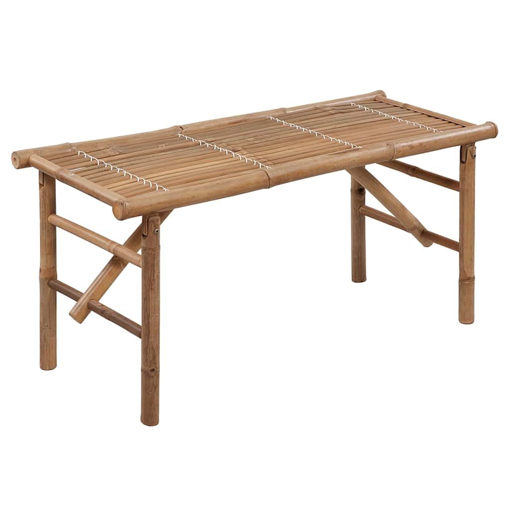 Składana ławka ogrodowa z bambusa z poduszką 118 cm