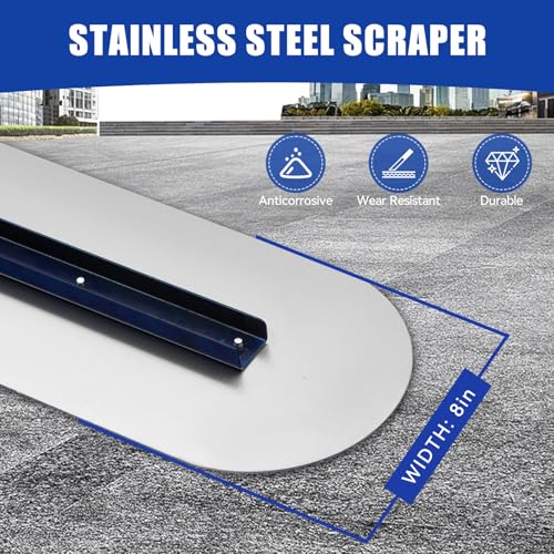 Stainless Steel Concrete Float - 46 x 8" Bull Float Concrete Finishing Tools Kit With 4 x 3.8 Feet Float Handle Concrete Surface Smoothing Tool - Image 5