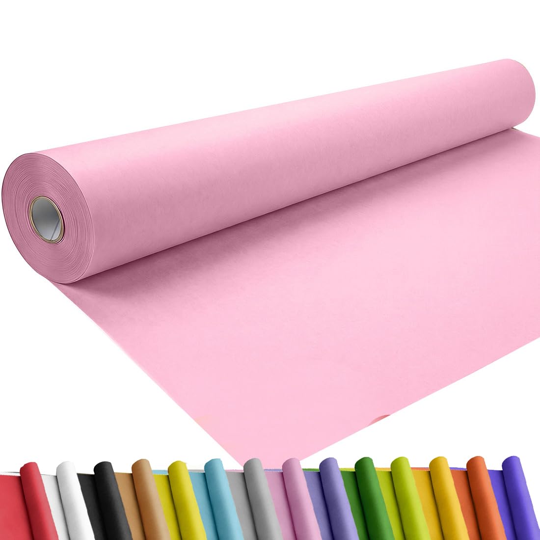 SMART&amp;CASUAL 36" x 1,500" (125') Light Pink Kraft Craft Paper Roll for Gift Wrapping Bulletin Board Bouquet Flower Art Packing Parcel Table Covering 80GSM 55LB (Light Pink, 36" x 125')