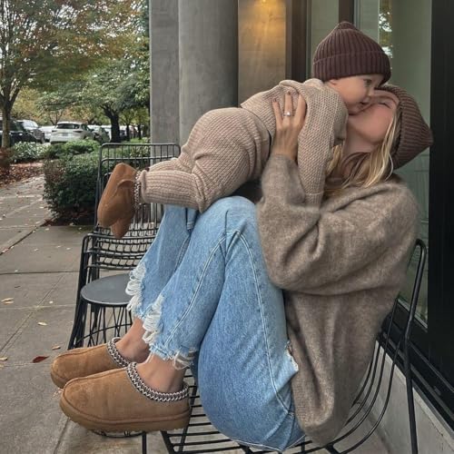 Women's Tasman Platform Genuine Suede Mini Boots Slippers Short Ankle Boot Fur Fleece Lined House Shoes Anti-Slip Slippers Indoor Outdoor4