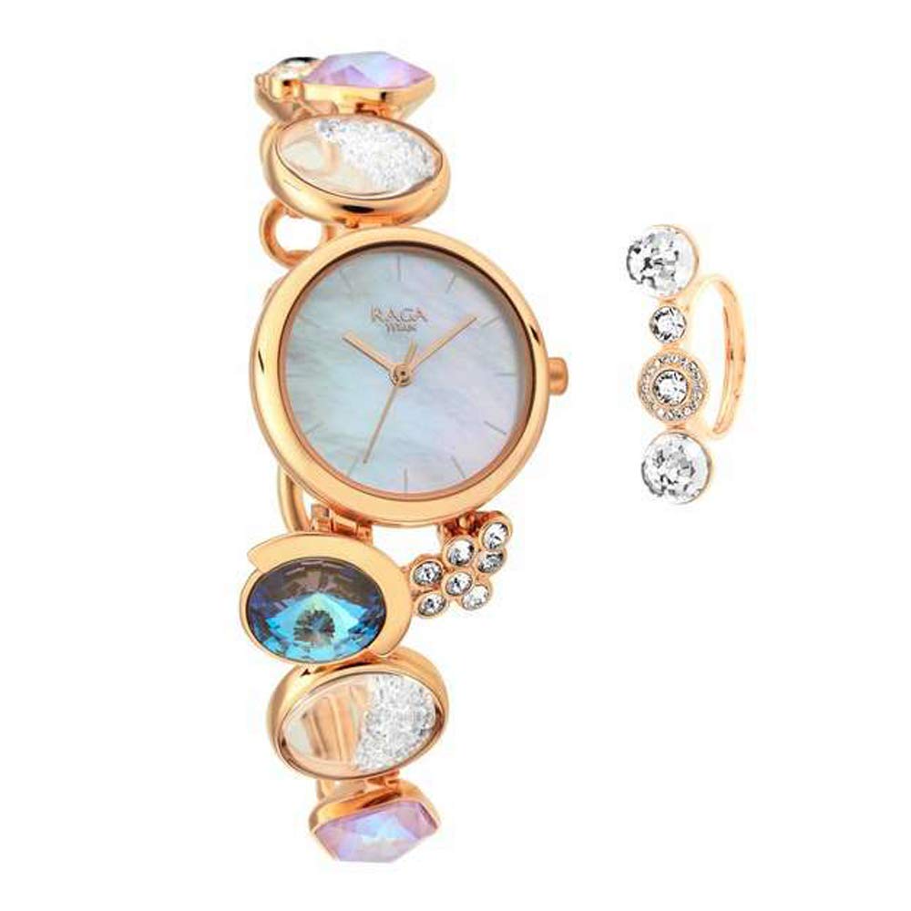 Titan Raga Moments of Joy Mother of Pearl Analog Dial Women Watch with Metal Rose Gold Strap-NS95128WM01F (B08LKDKX8Z) Amazon Price History, Amazon Price Tracker