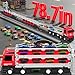 Ci Vetch 78-Inch Cars Trucks Toys for Toddler 1-3 2-4 3-5 4-7 Years Old Boys Kids, Transport Truck Toys with 24 Pcs Die-Cast Cars, Toys Gifts for 3 4 5 6 Year Old Boys, Toddler Boy Toys Ages 3-5 4-7