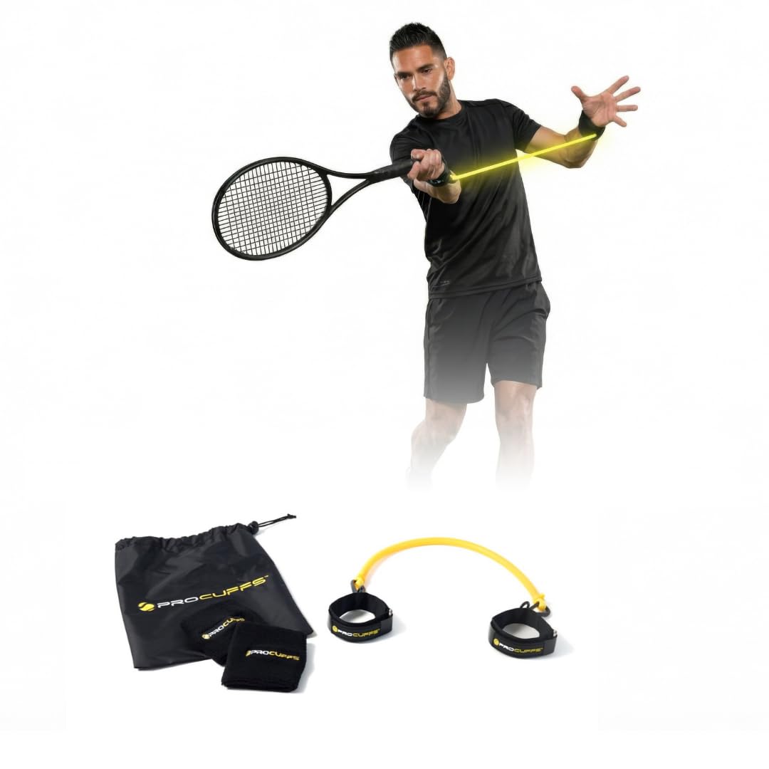 PROSTRAP-Procuffs Tennis Swing Trainer - Full Groundstroke Technique Tool | Wrist-to-Hip Resistance Band for Instant Feedback, Muscle Memory, Power & Spin Development