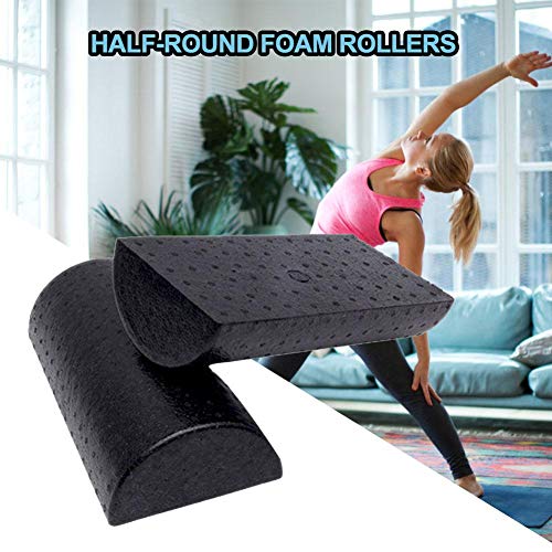 Wovemster 1pcs Half Round Foam Roller,Foam Rollers Yoga Column,Fitness Equipment Black Floating Point Yoga Brick,Smooth Yoga Foam Shaft