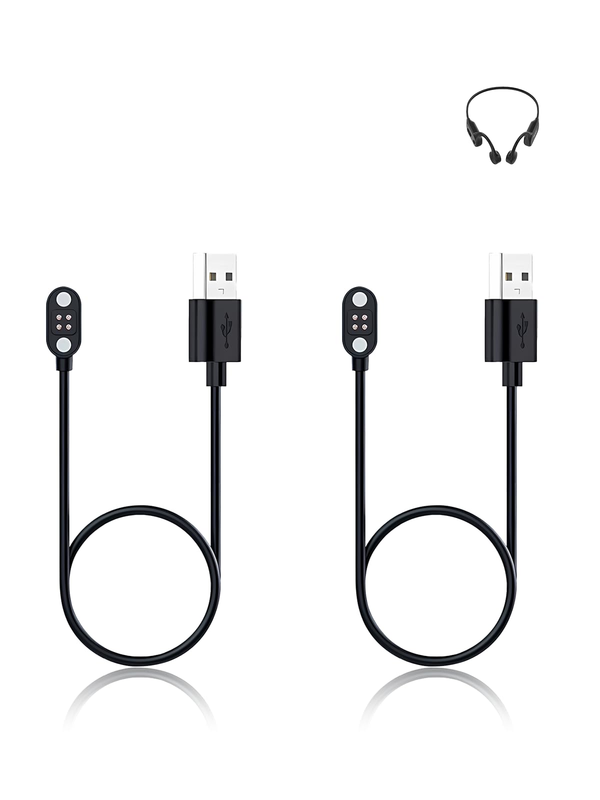Lot de 2 câbles de charge pour casque de natation Tayogo, cordon de charge USB magnétique stable compatible avec Tayogo W22