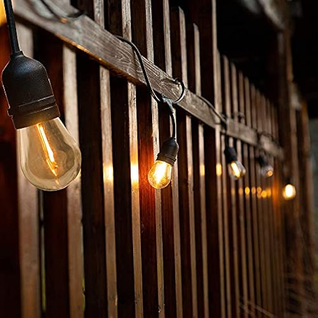 BORT LED S14 Replacement Light Bulbs, Shatterproof Outdoor String Light Bulbs, 1 Watt to Replace 11Watts Incandescent Bulb, E26 Regular Medium Screw Base, 2200K Warm White, Non-Dimmable (25 Pack)