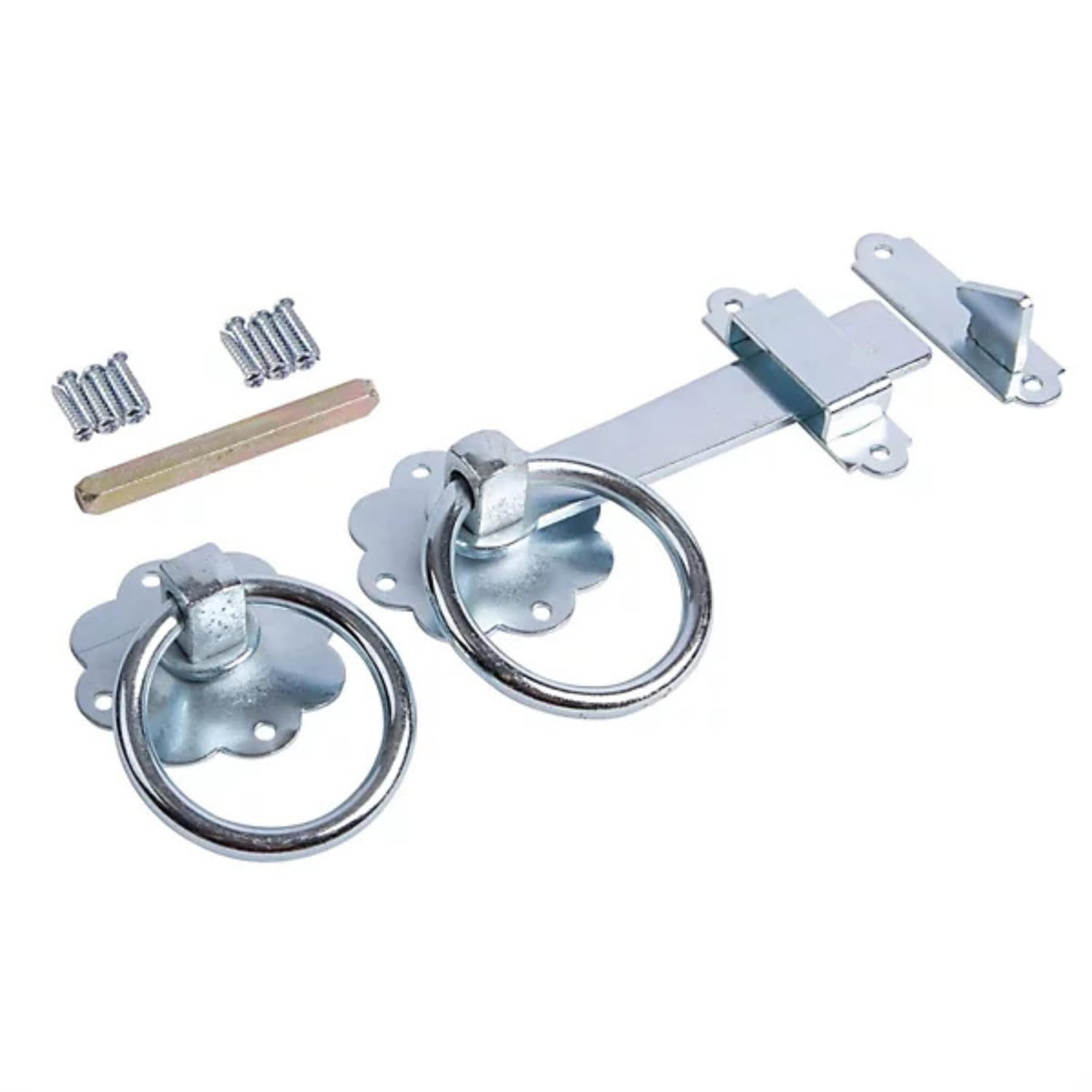 Garden Mile 6" (150 mm) Ring Gate Latch – Heavy Duty Silver Galvanised Steel – Traditional Weatherproof Latch for Garden Gates, Wooden Gates and Shed Doors – Rust-Resistant, Sturdy & Long-Lasting