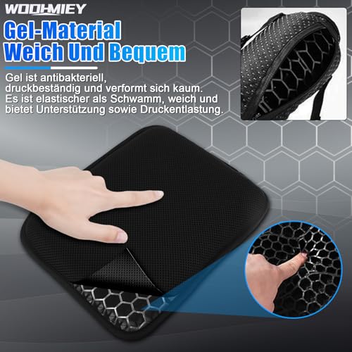 WODHMIEY Motorradkissen, Stoßdämpfendes Motorradkissen, Hohlstruktur, Atmungsaktivem Netzbezug, Elastischem Gel, Druckentlastung, Hochwertigem TPE, 21x28 cm, Geeignet Für Roller,