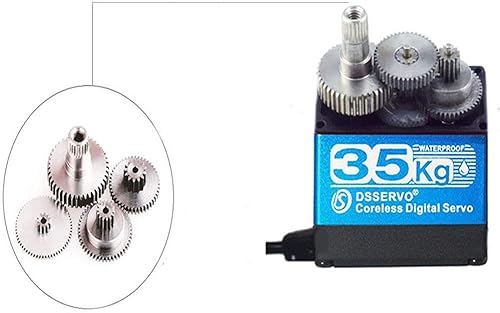 Miniatura 3 de Servo motor sin núcleo de 35 kg de alto par con engranaje de metal, servo digital y engranaje de acero inoxidable, servo arduino para robótica