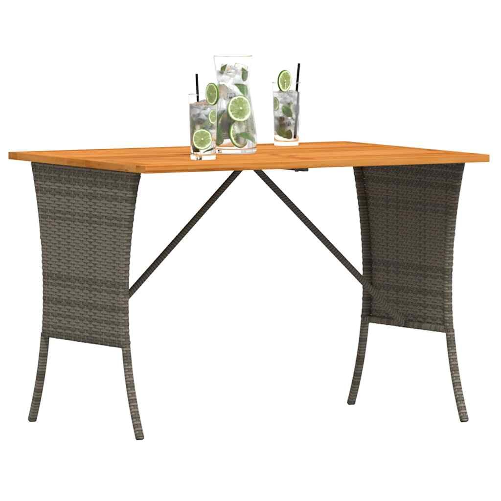 SYDE Stół ogrodowy z drewna akacjowego rattanowego PE szary 105 x 75 x 72 cm