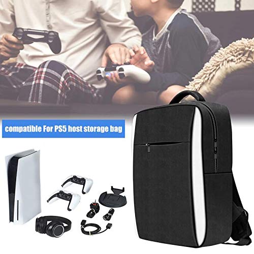 Estuche de Transporte Compatible con la Consola de Juegos PS5, Mochila de Viaje Portátil Compatible con el Accesorio del Controlador de Juegos PS5, Bolsa de Almacenamiento Bolsa de Hombro (Negro)