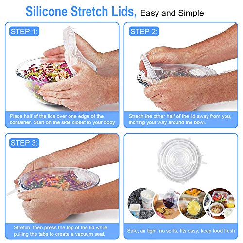 Jirvyuk Coperchi in Silicone Stretch 12 Pezzi