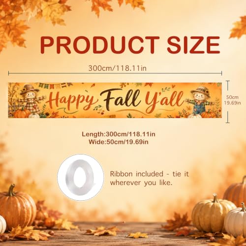 Image of Nuxovilar Happy Fall Banner,118.1 inchx19.68 inch Polyester