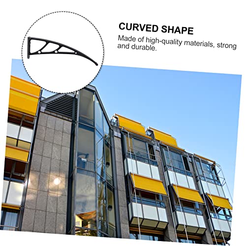 Auvent de balcon extérieur avec 3 pièces support de bracket noir anti-pluie - 4
