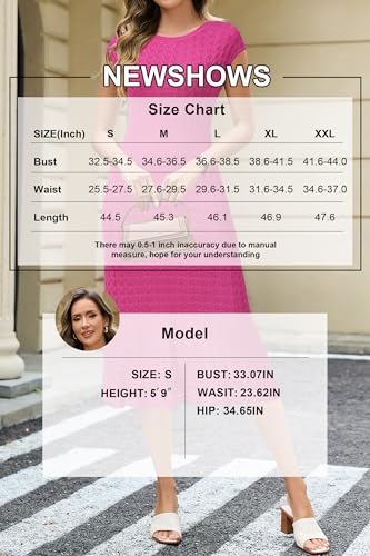 Image of Newshows Women's Hollow Slim Summer Fall Church Work Casual Sweater Dress | Machine Washable Knit Sweater Fabric, Hollow Design, Bell Sleeve, Business Casual, Church Teacher Outfits, Modest Dress