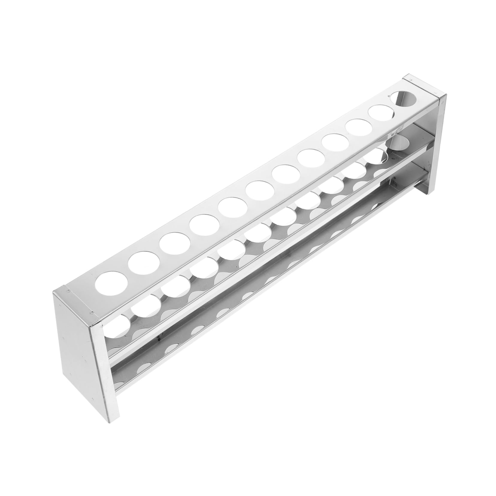Cabilock 2 Pezzi Portaprovette fiala provetta provette con rack supporto per provette per l'asciugatura rack del supporto tubo di prova Acciaio inossidabile Argento