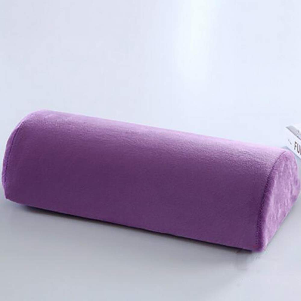 Almohada de espuma viscoelástica para cuello, espalda, columna lumbar, rodilla, alivio del dolor, soporte de media luna (morado)