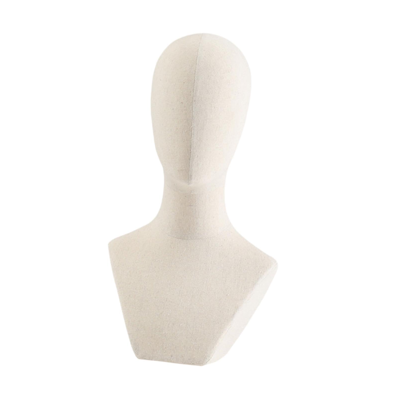 harayaa Chapeaux Perruque Présentoir Tête de Mannequin, Affichage Professionnel Lin Porte-perruque Casquettes Support de Rangement pour Chapeau Casque B, Fond carré