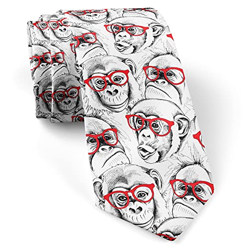 ( Character Monkey ) Fashion Novelty Necktie, Conversation Neckwear Ties Great for Party and Events