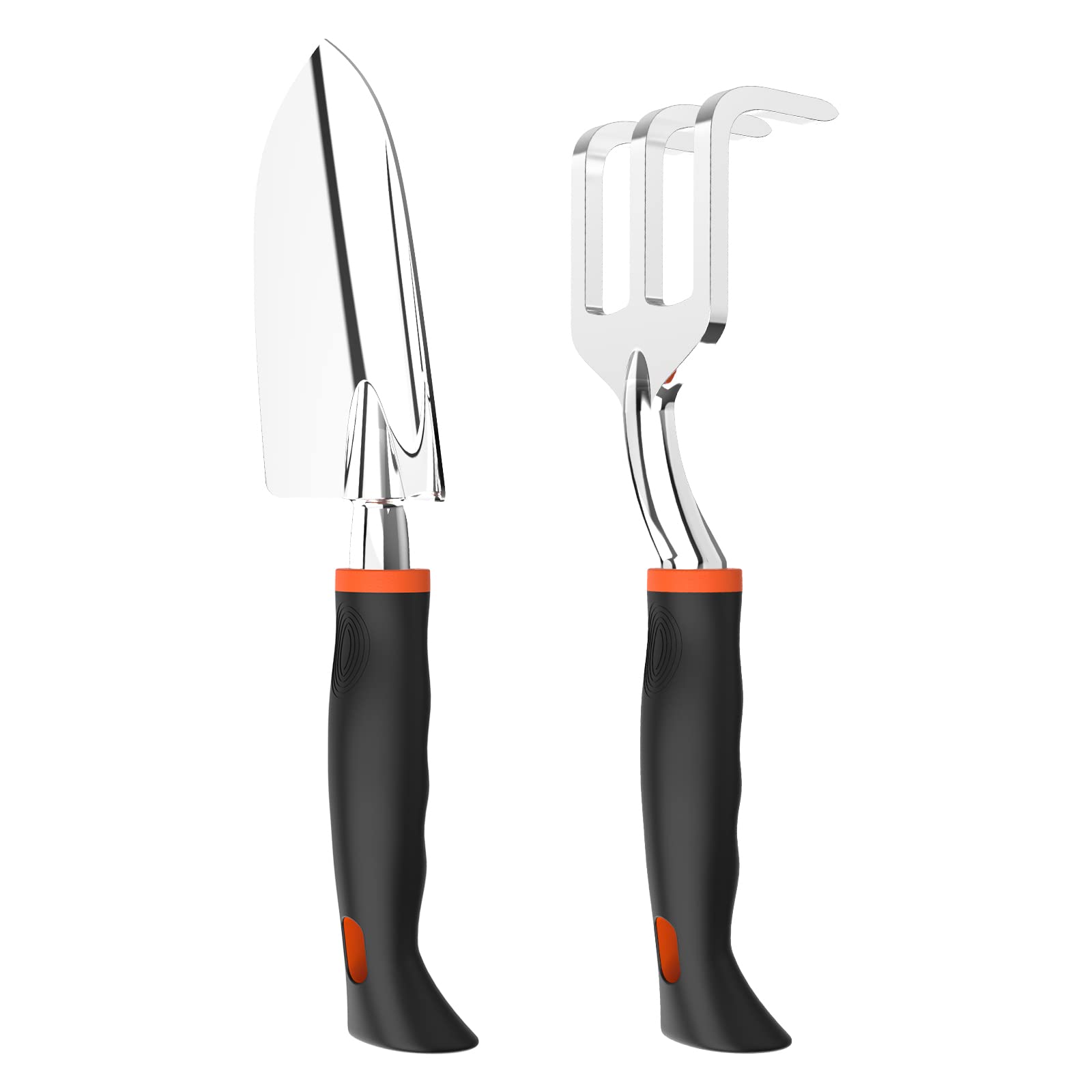 Photo 1 of Garden Tool Set, 2 Piece Aluminum Heavy Duty Gardening Hand Tools Kit Includes Garden Trowel/Shovel and Cultivator Hand Rake with Soft Rubberized Non-Slip Ergonomic Handle, Garden Gifts 2 pcs