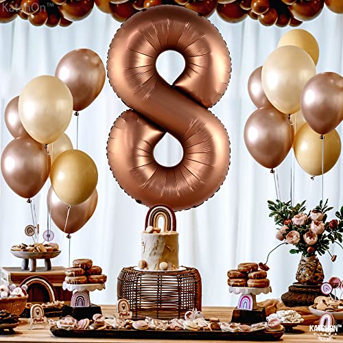 Image of KatchOn, Coffee Brown 8 Balloon Number - 40 Inch