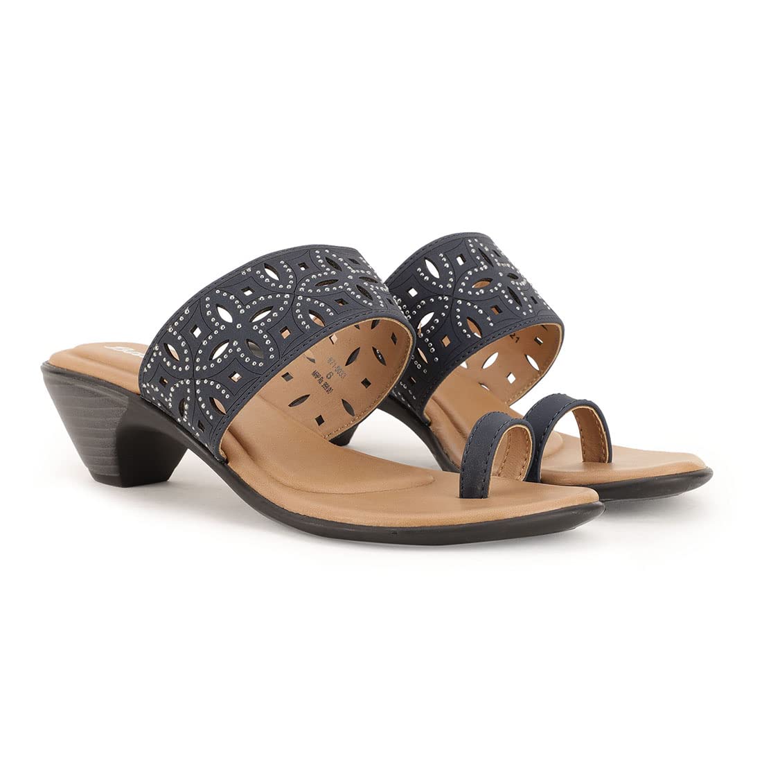 Bata BRITTANY TR Navy Casual Slipon Open Toe Toe Ring Thong Slipper Medium HH 26-50 MM For Women