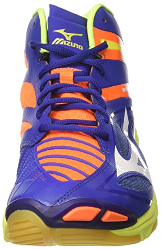 Mizuno Mizuno Herren Wave Lightning Z3 Mid Volleyballschuhe, Mehrfarbig (Surftheweb/White/orangeclownfish), 44 EU