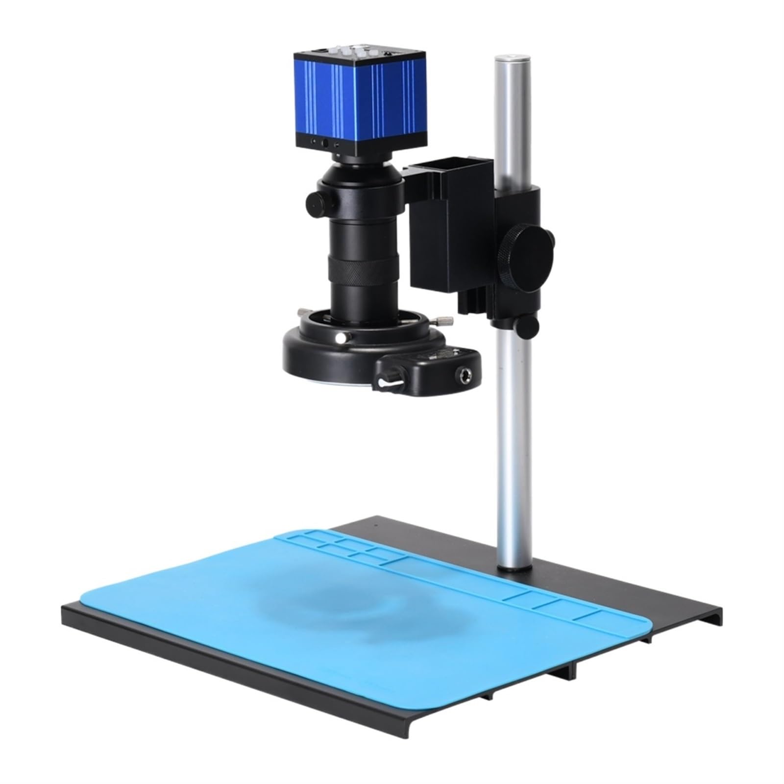 Microscopio Digitale Elettronico Industriale da 51 MP 2K Hdmi USB con Obiettivo 130X E Supporto, Microscopio Elettronico Industriale per Riparazione di Telefoni E Saldatu,Full Kit