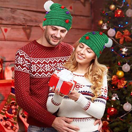 Jeyiour Chapéus de árvore de Natal gorro de crochê de inverno chapéu de papai noel adulto quente fei