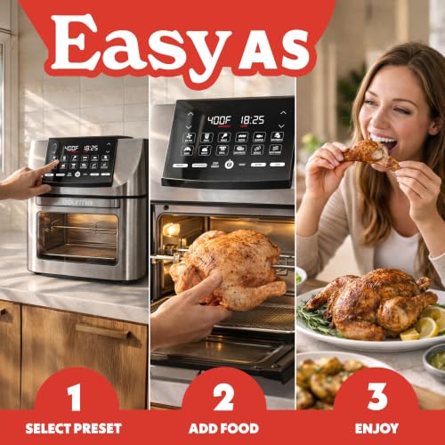 [Prime] 14-Qt Gourmia Rotisserie Air Fryer Oven w/ 12 Presets & FryForce 360° (GAF1220) - image 9