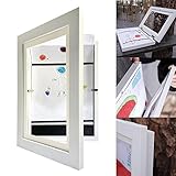 Verwendung: Ihr kleiner Picasso verdient einen 25 x 34 cm großen Rahmen, um seine Gemälde, 2D- und 3D-Grafiken, Bilder, Dokumente, Zertifikate und Fotos zu präsentieren. Hängen Sie es einfach an die Wand, um Ihre Kunstwerke und mehrere Fotos sofort anzuzeigen.