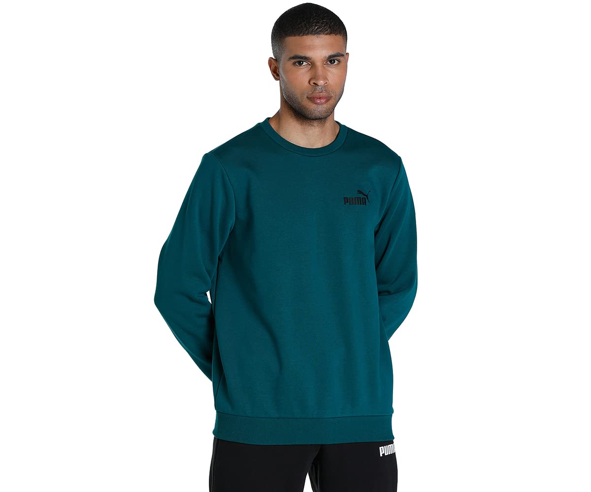 Puma Men's Cotton Crew Neck Sweatshirt (58668320_Varsity Green_4XL)