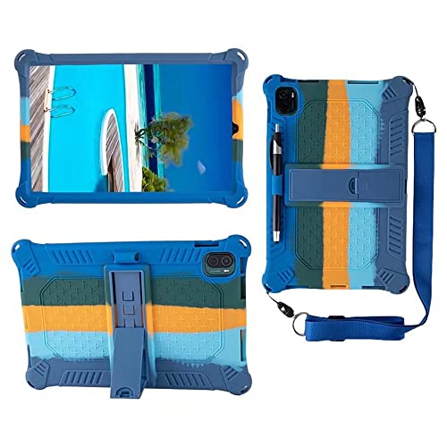 LANHOMEX Xiaomi mi pad 5 / pad 5 proケース、Xiaomi mi pad 5 / pad 5 proカバー（鉛筆ホルダー付き）-3 in1ヘビーデューティー頑丈な耐衝撃スタンドハイブリッドバンパー保護キッズボーイショルダーベルトタブレットカバー(色とりどり 2)
