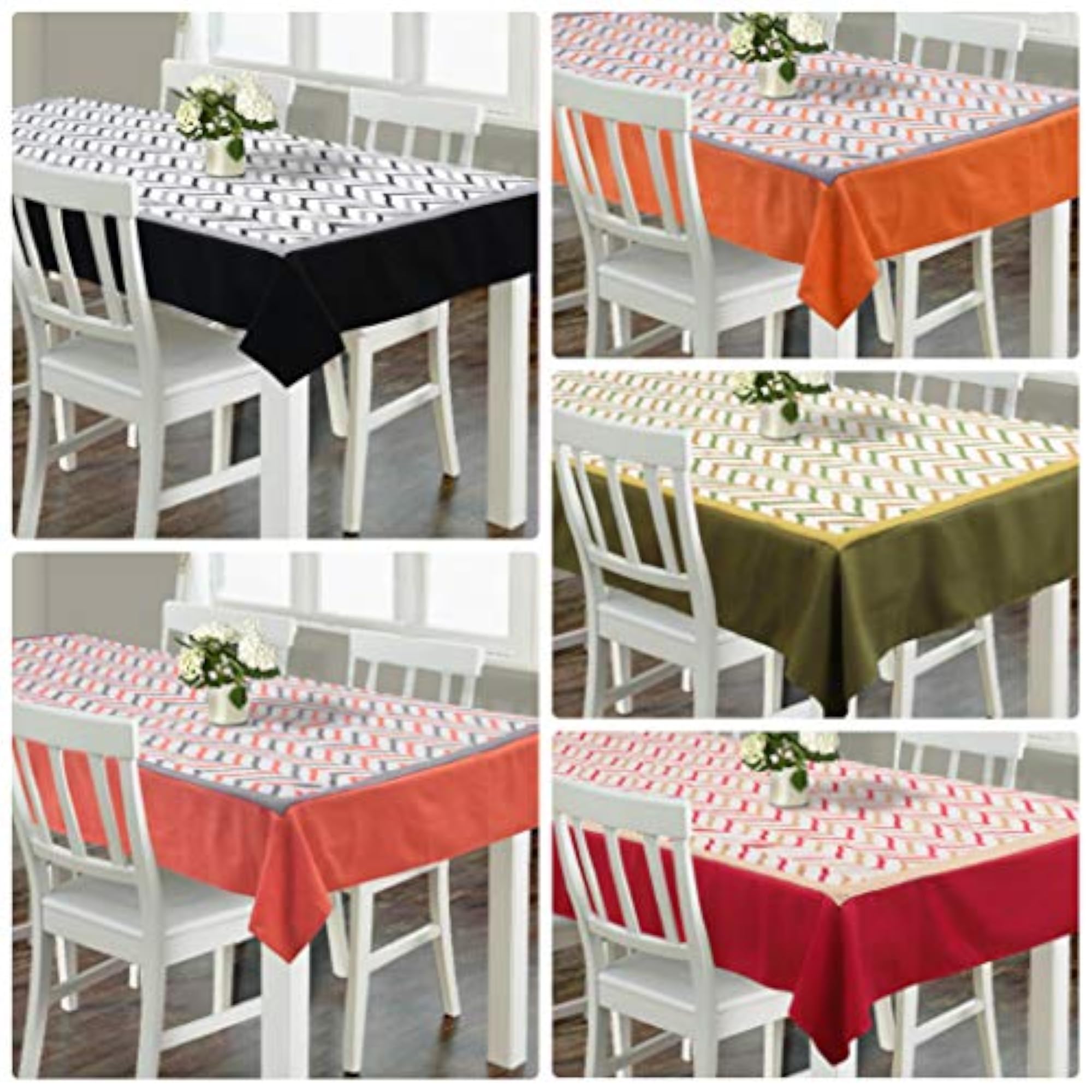 Cotton Printed Orange Double Ikat Table Cover