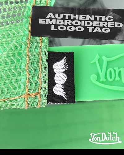 Image of Von Dutch Monogram Trucker Cap - Retro Snapback Cap for Men and Women - Adjustable Snap Fit Panel, Mesh Rear, Curved Bill