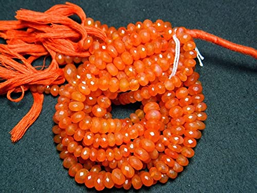 Perles cornaline 8mm en fil de 5 pouces pour créer vos bracelets d'été tendance