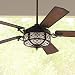 54" Hermitage LED Golden Forged Outdoor Ceiling Fan - Casa Vieja