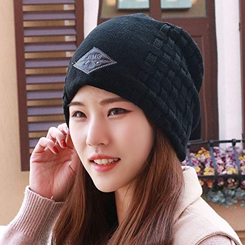 Bonnet tricoté hommes élastique grand format avec chapeau de velours
