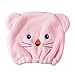 Produktbild Rosennie Qualitäts Microfiber Hair Turban schnell trockenes Haar Hut gewickelt Handtuch Badekappe Trockenhauben Wasser schnell trocknende Duschhaube Badezimmer Handtuch Kopftuch saugfähigen (Rosa)