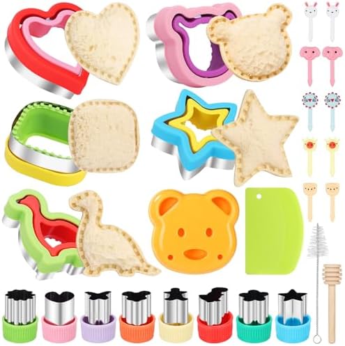 27Pcs Sandwich Cutter and Sealer Set，5pcs Bread Sandwich Sealer D...