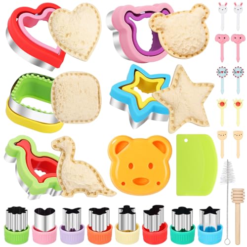 27Pcs Sandwich Cutter and Sealer Set，5pcs Bread Sandwich Sealer D...