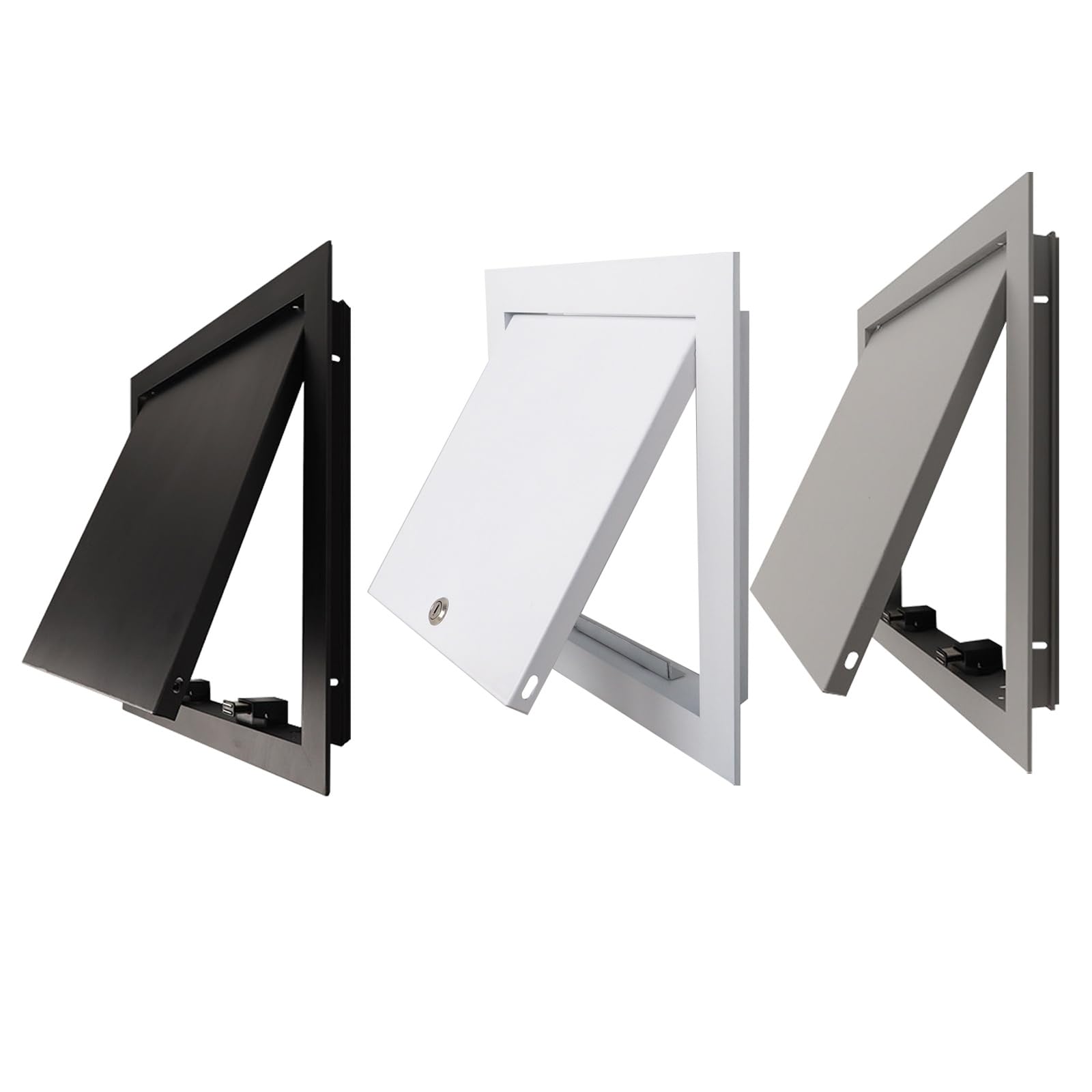 Puerta de acceso técnica gris para solucionar registros rotos en techos