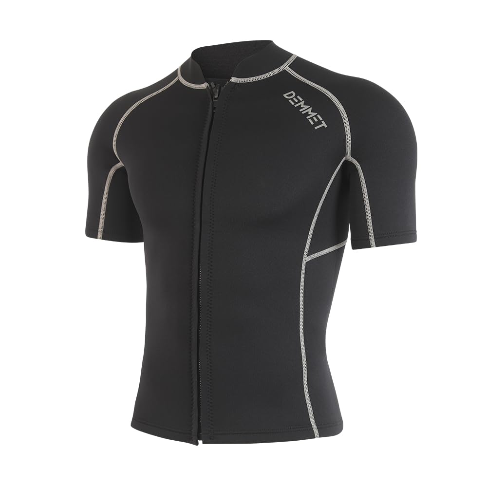 kurzärmeliges Neoprenanzug Oberteil Neoprenshorts 1.5mm-3mm Kurzer Neoprenanzug Spearfishing Wetsuit Frontreißverschluss um Sich im Winter warm zu halten