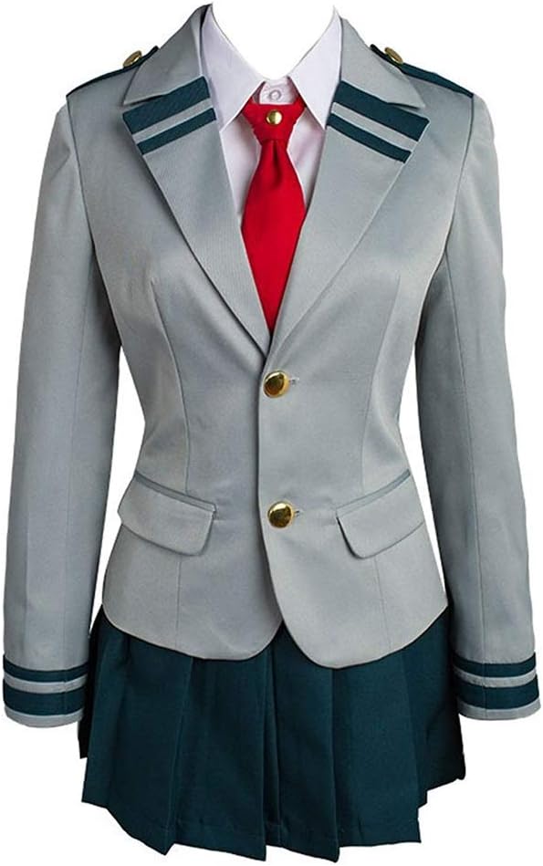 My Hero Academia Cosplay Costume Ochaco Uraraka Tsuyu Blazer Suit School Uniform for Adult Kids