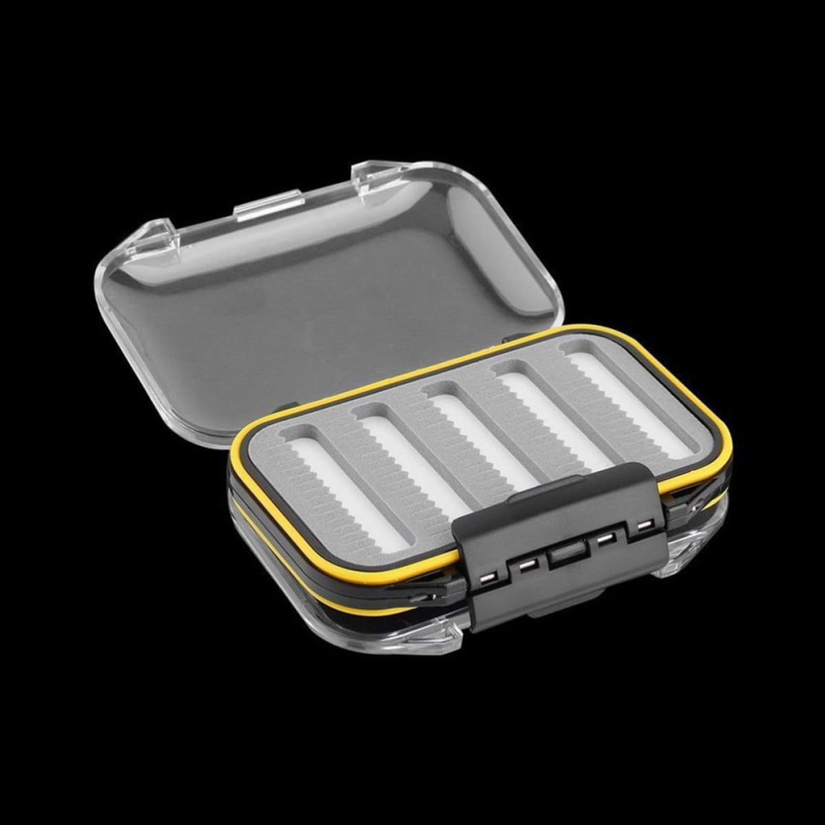 YARNOW Waterproof Double Side Fishing Fly Box with Seal on Both Covers, Mini Pocket Size Plastic Fly Fishing Box, Gift for Fisherman